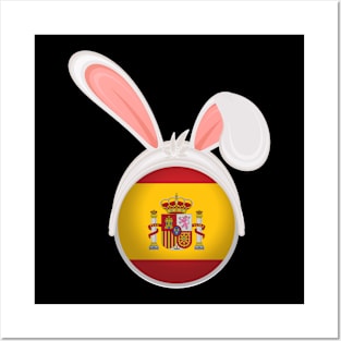 happy easter Spain bunny ears flag cute designs Posters and Art